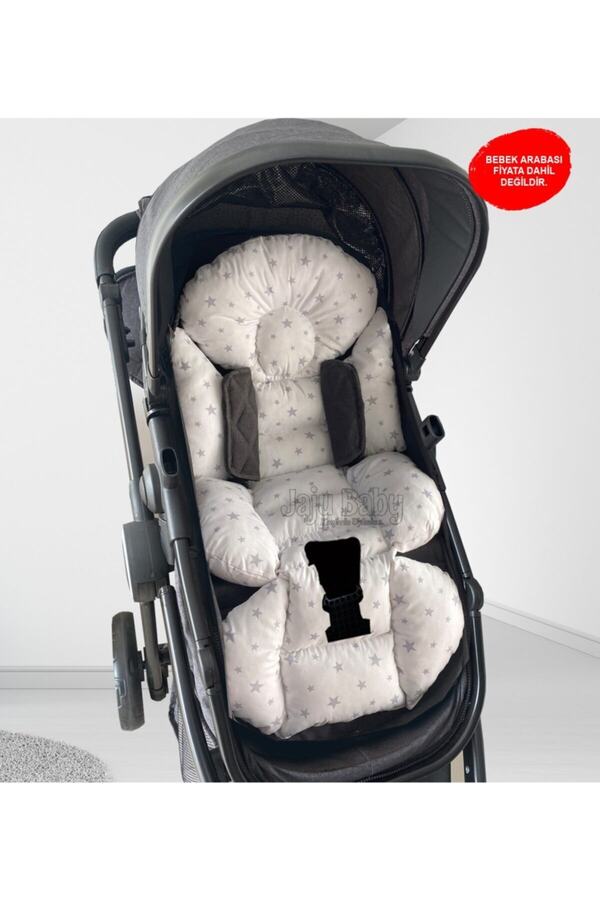 Genel Markalar Gri Yıldız Tasarım Bebek Arabası Minderi