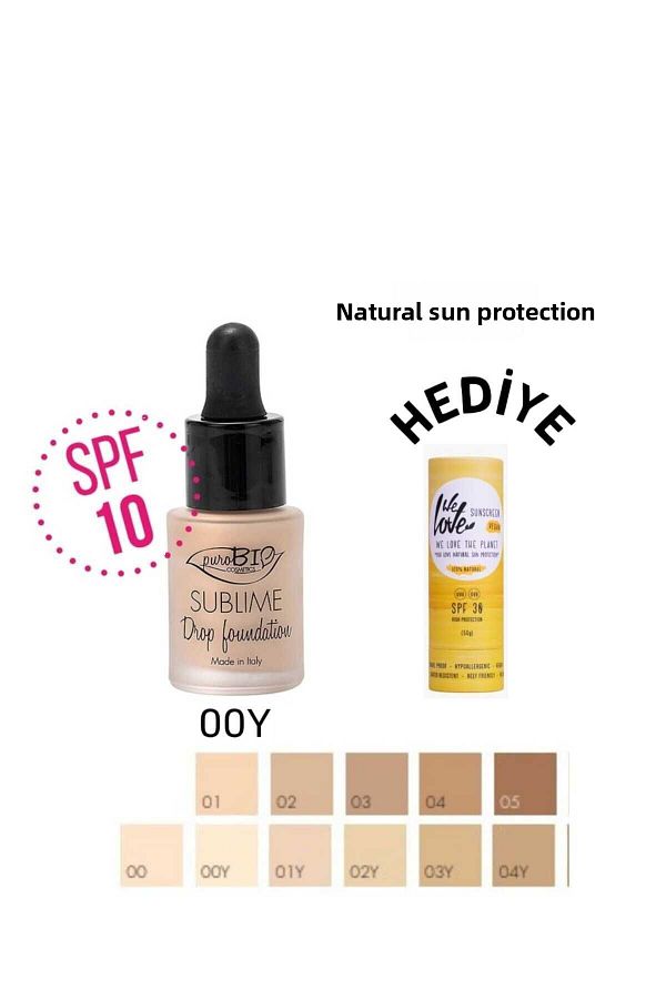 purobıocosmetics-Organic Vegan Lifting Effect Sublime Drop Foundation 00Y 1