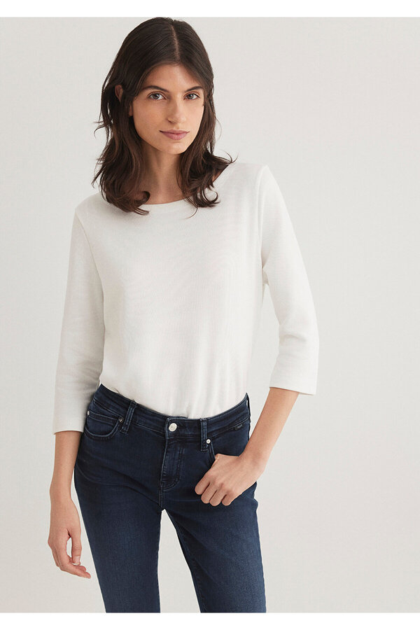 Mavi-Ecru Basic T-Shirt Regular Fit 1613307 -70057 1