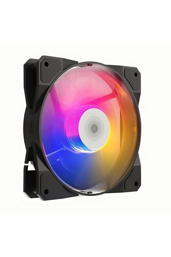 TEUCER-RGB WHITE black single fan P16 RGB FAN 120mm Pc Computer Case Fan Rainbow Heatsink 4PIN 12cm 1