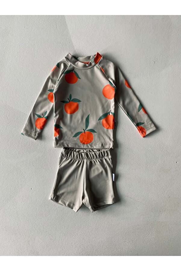 rg kidsstore UV Korumalı Bebek Uzun Kollu Şort Mayo – Güneş Korumalı Deniz ve Havuz Mayosu
