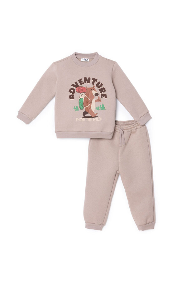 ebebek Hello Baby HelloBaby Erkek Bebek Eşofman Takımı Bisiklet Yaka Uzun Kol Ribanalı