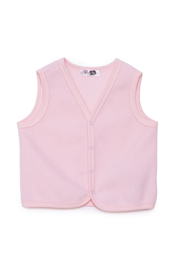 ebebek Hello Baby HelloBaby Kız Bebek Polar Yelek Çıtçıtlı V Yaka Atlet Kol