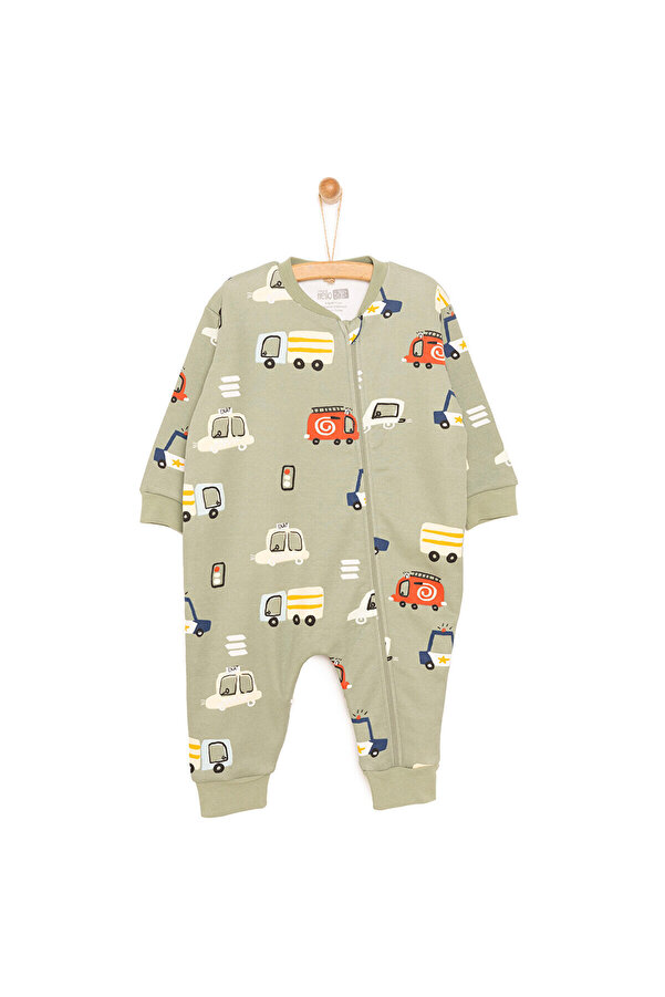 ebebek Hello Baby HelloBaby Erkek Bebek Uyku Tulumu 1 Tog Fermuarlı Bisiklet Yaka Uzun Kol Patiksiz Paça