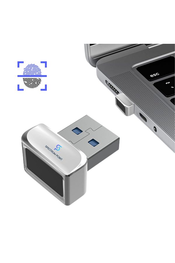 SpectrumPoint-USB fingerprint reader model U6, compatible with Windows and Android, plug & play installation, gray 1