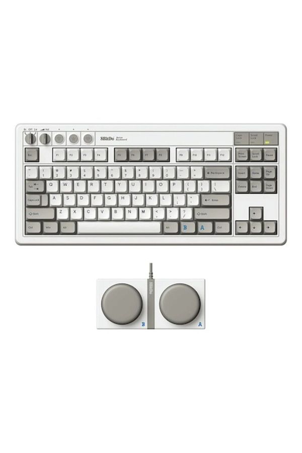 8Bitdo-Wireless Mechanical Keyboard Retro 8BitDo, Bluetooth/2.4G/USB-C, 87 Keys, QWERTY US Layout, for Wind 1