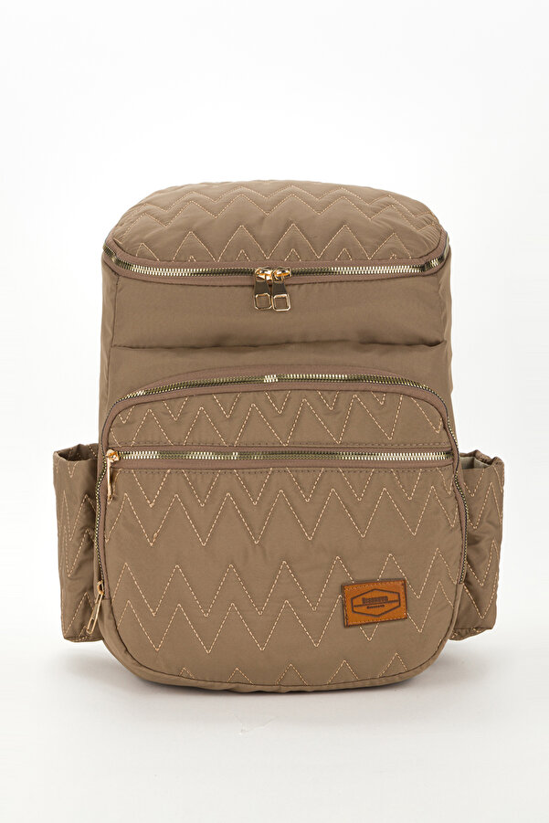 Disanuva Nakışlı Bondit Hafif Kumaş Anne Bebek Bakım Çantası Termoslu Biberon Cepleri