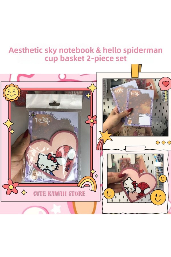 Cute Kawaii Store-Hello-Spiderman Coaster - Aesthetic Sky To Do List Notebook 1