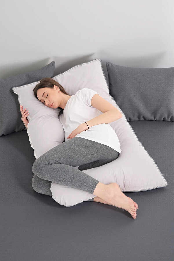 OMZ Tüm Vücut Destekli Lüks Jumbo Boy Hamile Yastığı Hamilelik Yastığı Hamile Uyku Yastığı