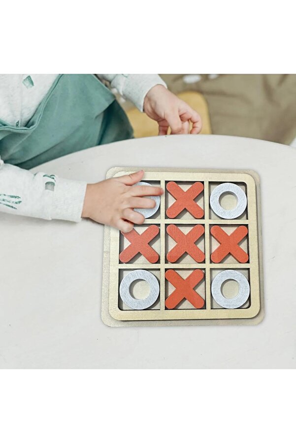 WoodStory Ahşap OX Oyunu Eğitici Montessori Zeka Oyunu Tic-Tac-Toe Oyunu Çocuklar İçin Eğlenceli Oyunlar