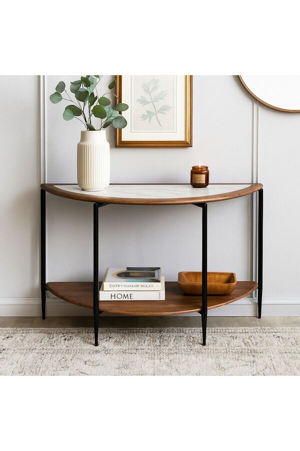 private house-Semi-circular console table with a modern and elegant design 1
