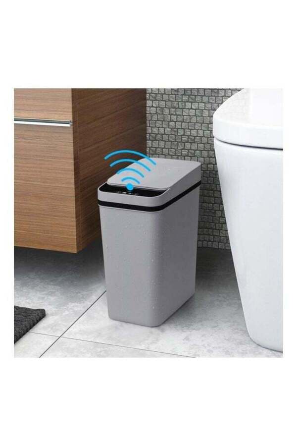 Generic-MIXDE Bathroom Touchless Trash Can 12L Smart Automatic Motion Sensor Rubbish Can with Lid Electric 1