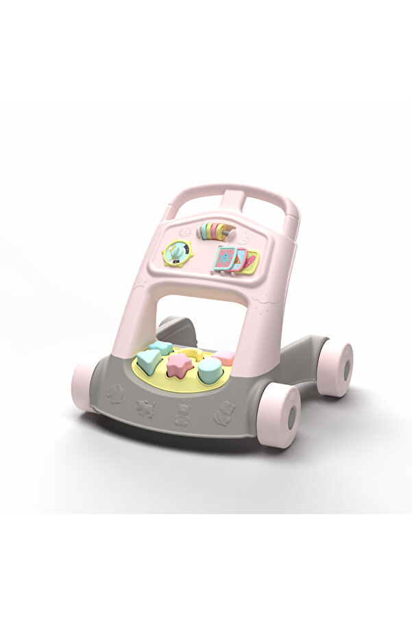 Uniqlion 2'si 1 Arada Yürüme Yardımcısı İlk Adım Arabası ve Şekil Eşleştirme Oyuncağı , 10 Ay+