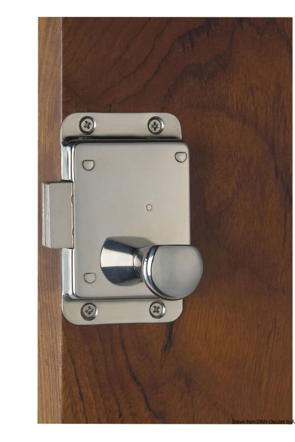 Yale-Lock with button and external key and internal locking 1
