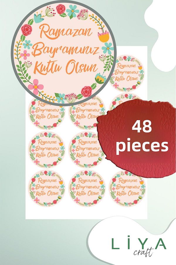 LiyaCraft-Good Holiday Label Sticker 48Pcs 3.5cm 1