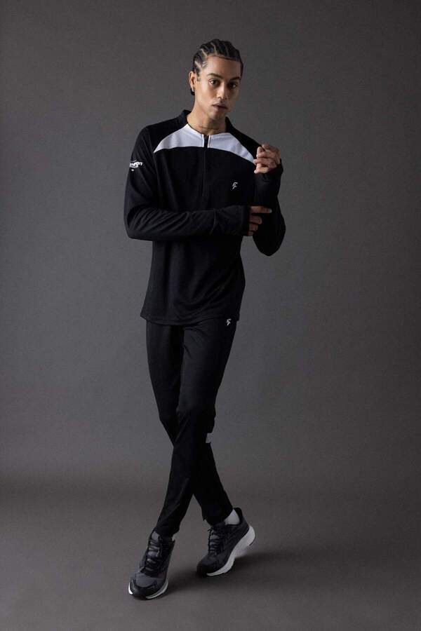 DeFacto-Slim Fit Jogger Sweatpants - Slim Fit με φερμουάρ B5029ax24sp 1