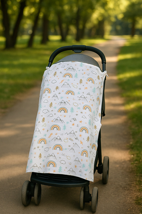 FG Store %100 Pamuk Müslin Bebek Arabası Örtüsü
