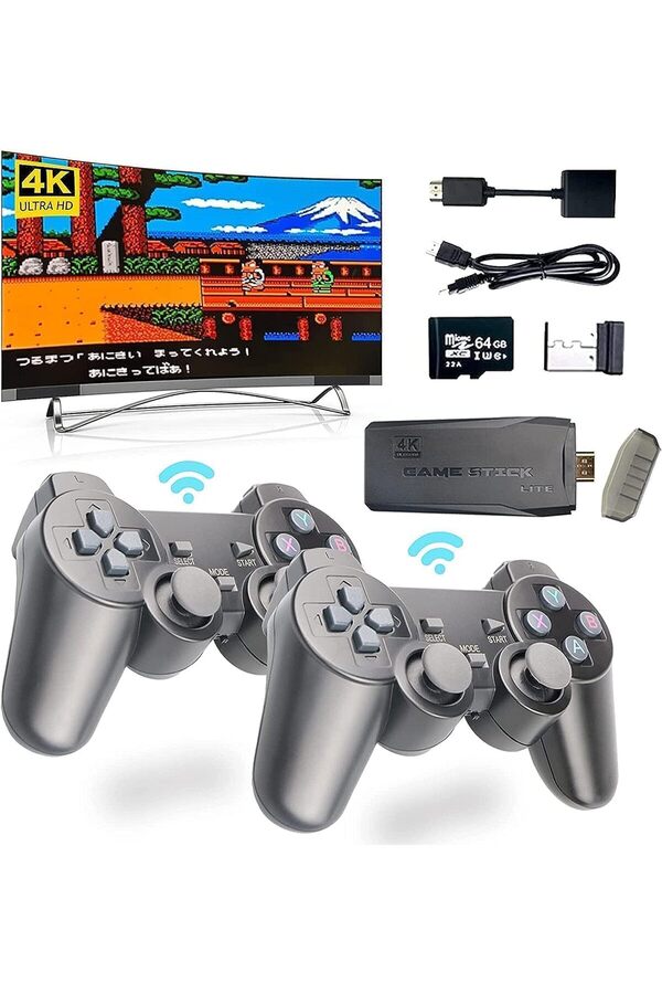 Shopi-وحدة تحكم ألعاب لاسلكية جديدة قابلة للتوصيل وتشغيل ألعاب الفيديو بمخرج HDMI 4K للتلفزيون مع 9 محاكيات و 1