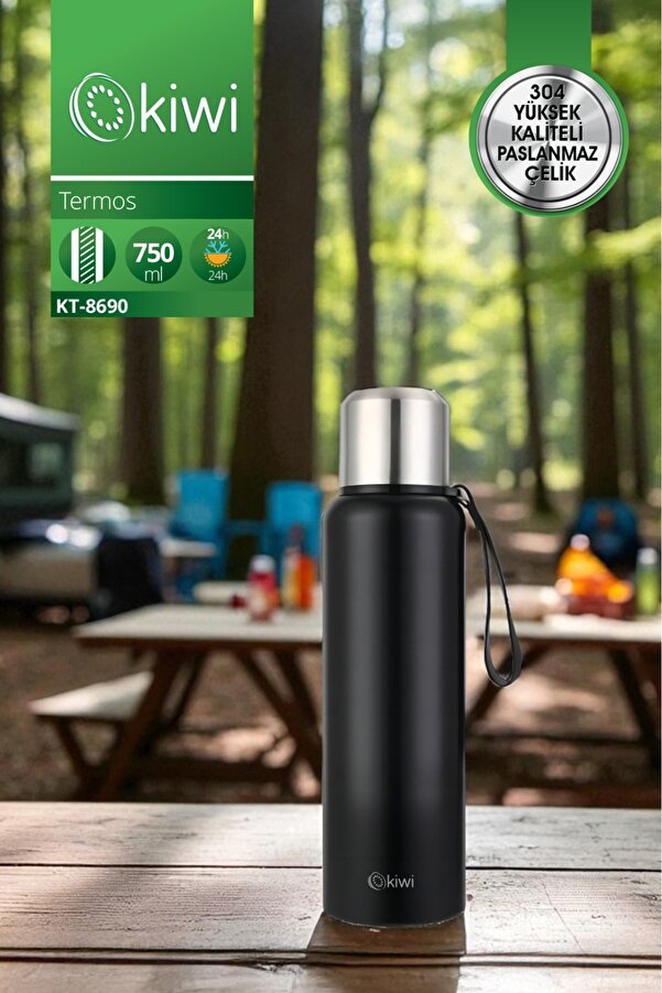 Kiwi Çift Kat Paslanmaz Çelik Bardaklı 750 ml Termos. Kamp Bebek Mama Termosu