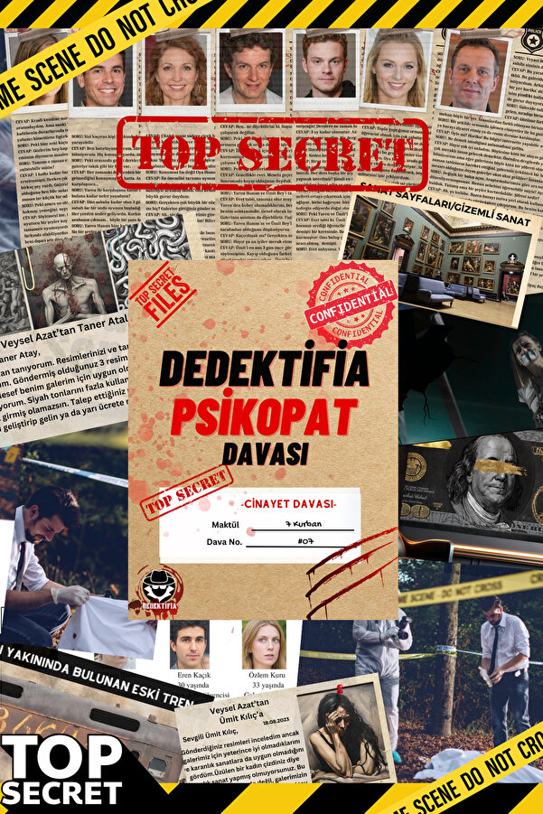 dedektifia Psikopat Davası, Dedektiflik Oyunu, Cinayet Çözme ve Katili Bulma Oyunu, Suçluyu Bulma