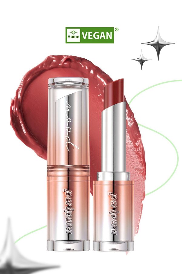 PERIPERA Vegan Lip Balm - Intensive Moisturization, Peripera Ink, Mood Glowy (6 Roses in True) (Hip Gray)