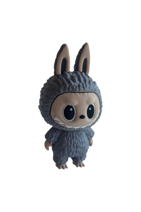 3DONE MODELS-Labubu Figurine – Collectible Character, 3D Printed, Sparkling Gray, Geek Decor & Unique Gift 1