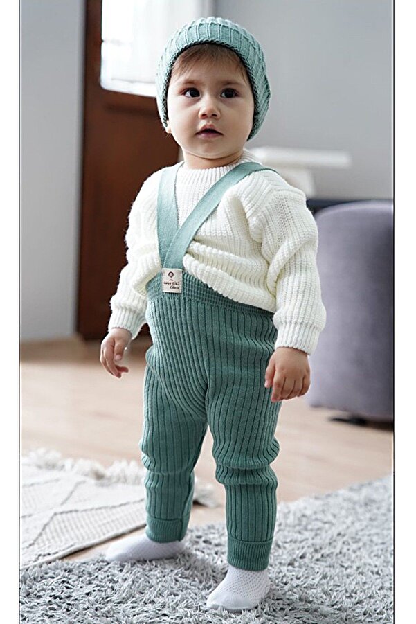 gogo bici Çapraz Askılı Boyu Ayarlanabilir Esnek Triko Salopet Tayt Tulum Bebek Çocuk