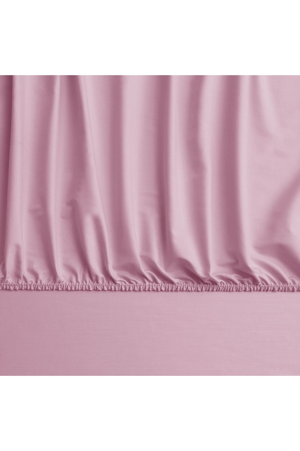 Linens-Mix&Match Cotton Satin Single Fitted Sheet Dusty Rose 1