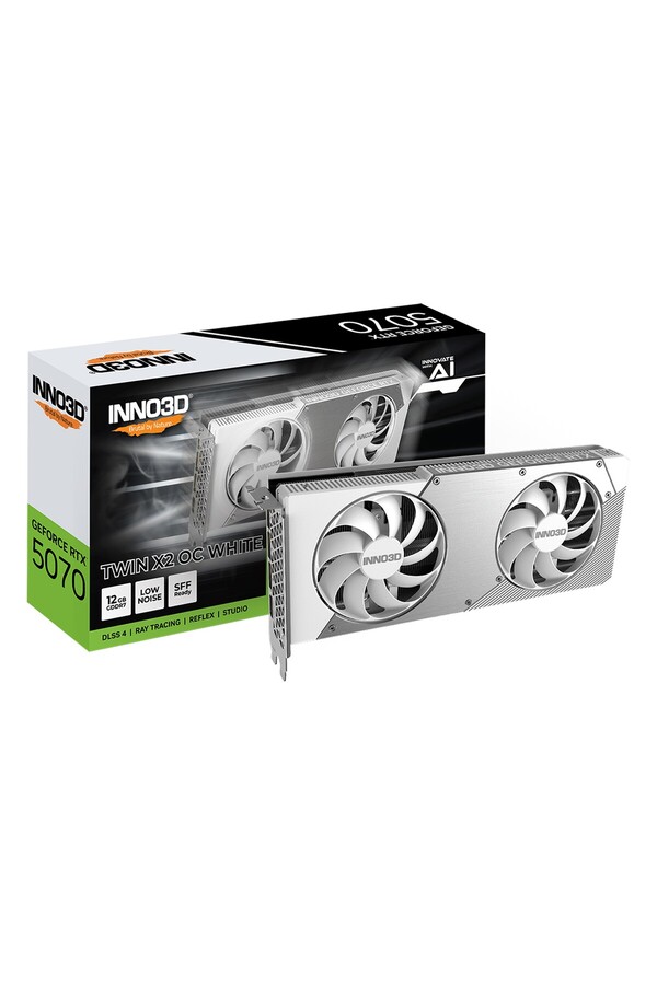 INNO3D-Twin X2 White Geforce Rtx 5070 Oc 12Gb Gddr7 192Bit Hdmi/Dp Graphics Card 1