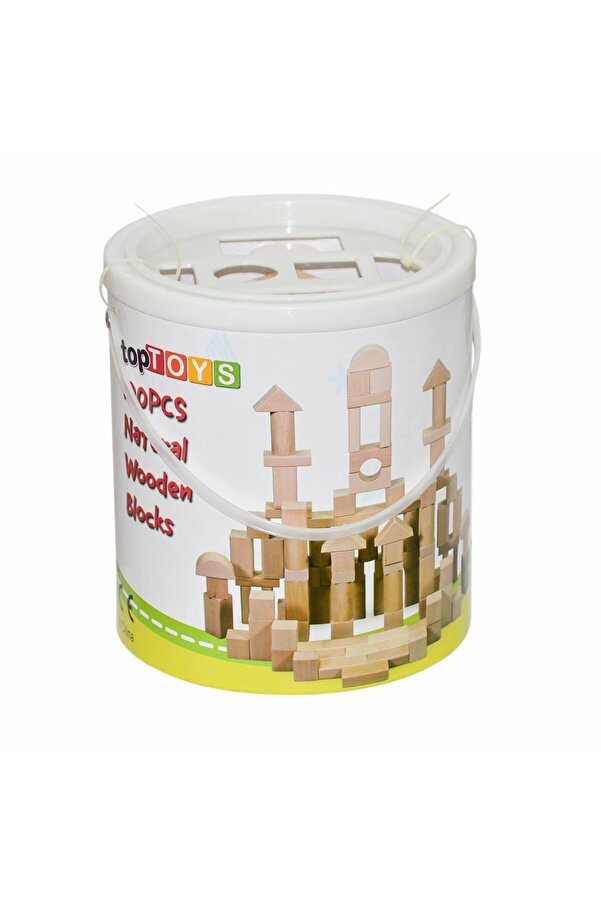 paraply CS-8831 Natural Ahşap Blok Seti 100 Parça -Chiva Kız Çocuk Erkek Çocuk Oyuncak Eğitici Oyuncaklar