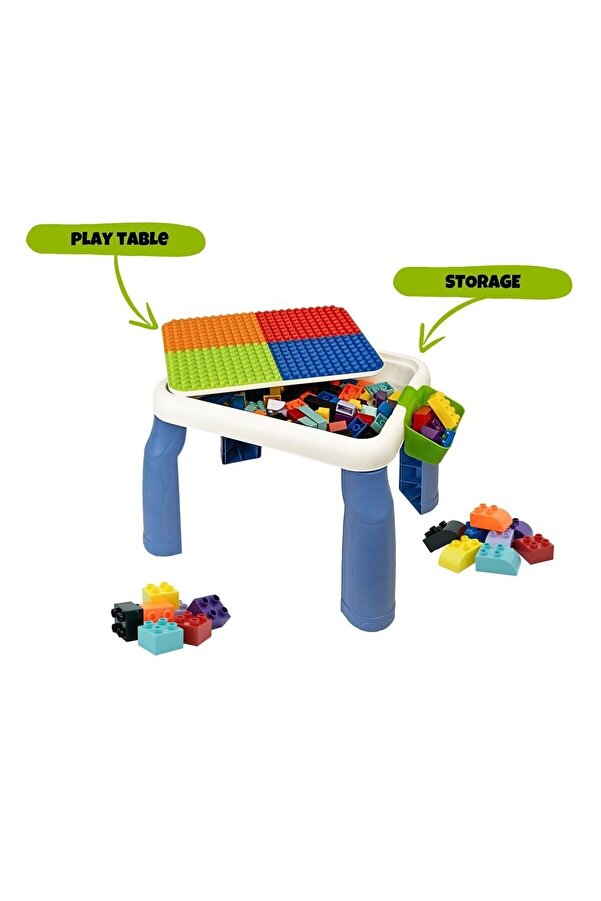 paraply URT035-002 BÜYÜK SANDALYELİ 64 PCS Bİ-BLOKS MASASI Kız Çocuk Erkek Çocuk Oyuncak Eğitici Oyuncaklar