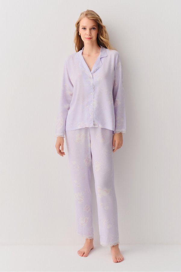 Suwen Lithium Shirt Collar Pajama Set