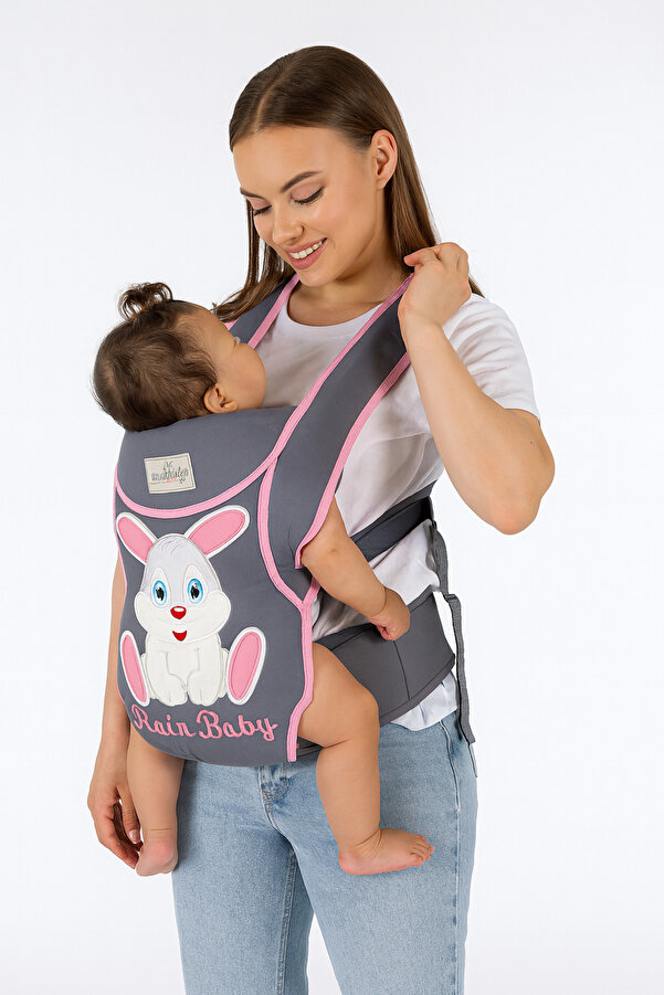 Rain Baby Bebek Kanguru Taşıma Çantası Ergonomik Rahat Taşıyıcı Tavşan Desenli