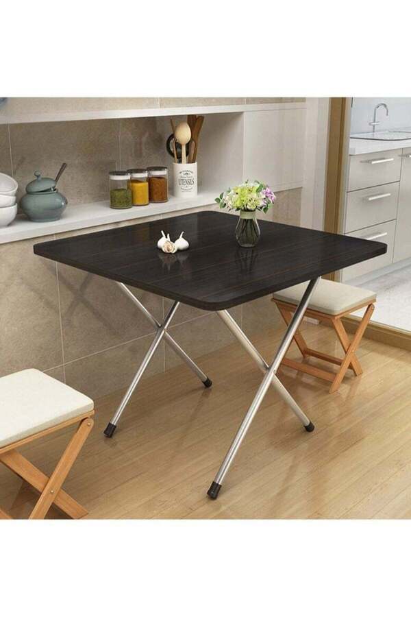 Generic-TOMSHOO Multifunctional Folding Table,Wooden Square Table,Portable Camping Table,Dining table,Garde 1