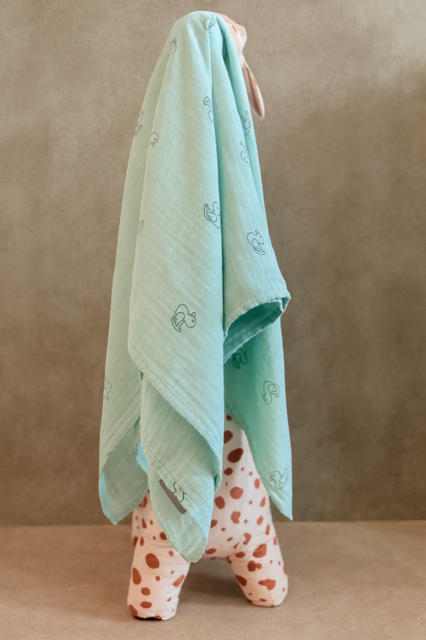 DEFNİE'S DUCK Çift katlı %100 Pamuk, Müslin Bebek Örtüsü, Büyük boy 100x100cm, OEKO-TEX Sertifikalı