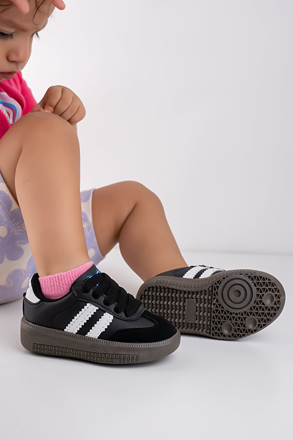 Blyss Kız Erkek Çocuk Bebek Siyah Beyaz Spor Ayakkabı Sneaker