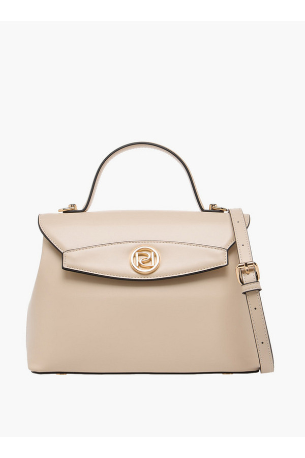 Paprika-Solid Satchel Bag with Button Closure 1