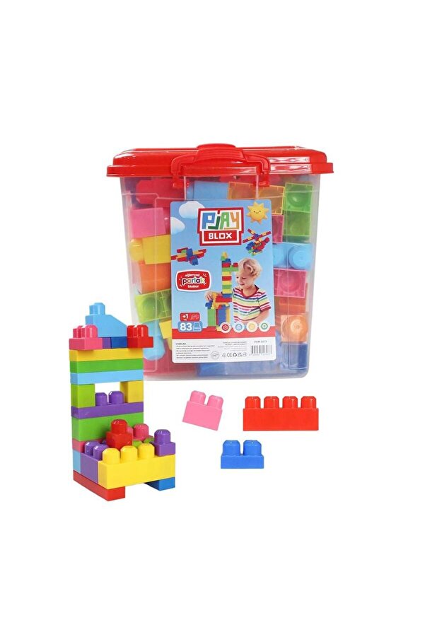 paraply Play Blox Yapı Oyuncakları 83 Parça Kovalı Parlak Renkler Mega Blok Seti 3073 Kız Çocuk Erkek Çocuk