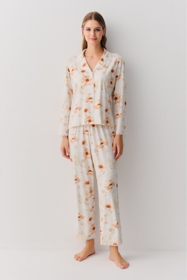 Suwen Sofia Shirt Collar Pajama Set
