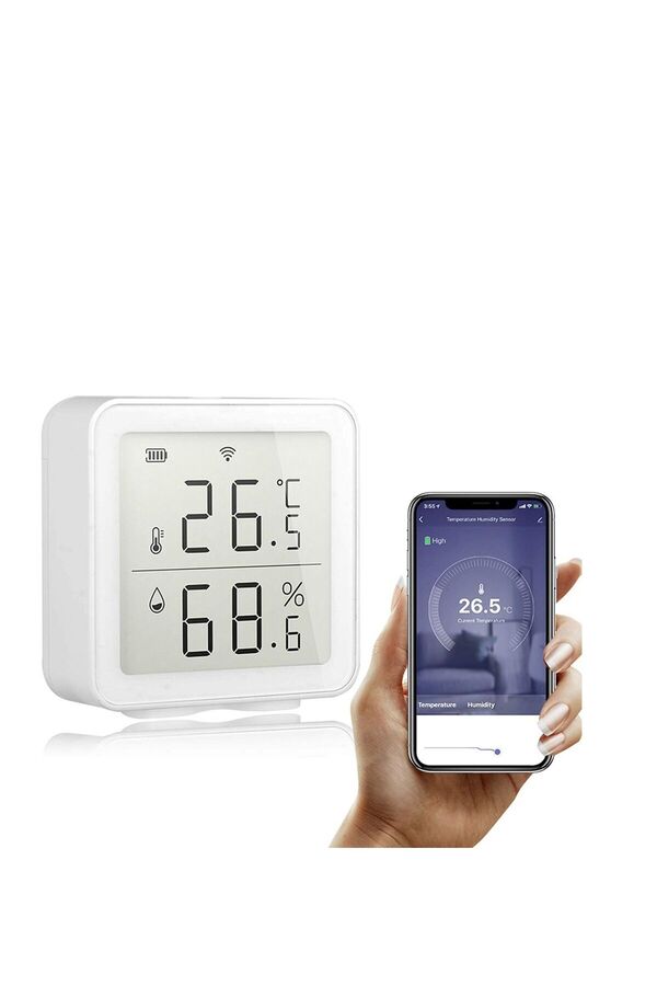 Generic-SYOSI Smart Wifi Temperature Hygrometer, Tuya WIFI Intelligent Home Wireless Temperature Sensor Hom 1