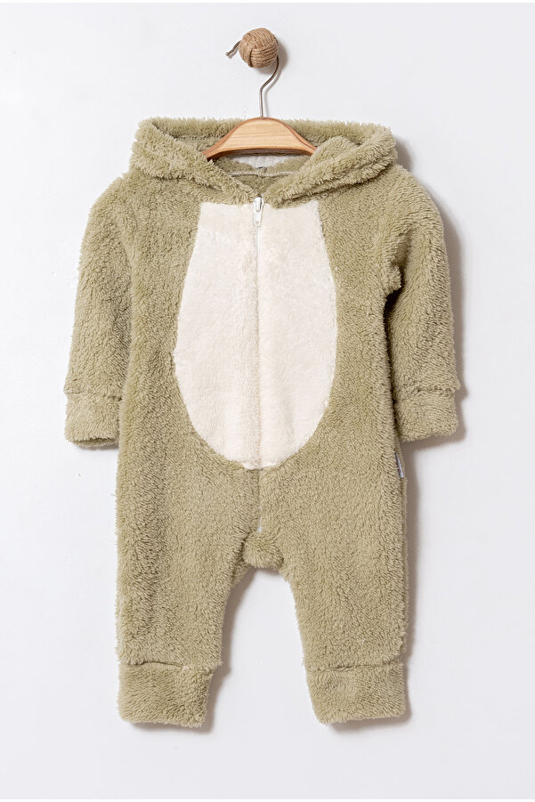 Chicsy Baby Kışlık Tatlı Tavşan Kulaklı Kapüşonlu Welsoft Fermuarlı Bebek Tulum