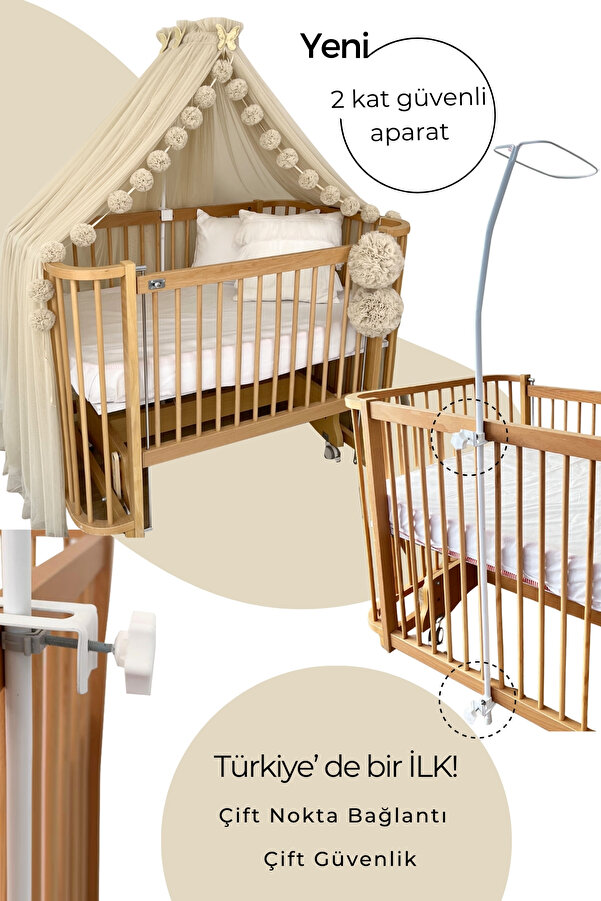 PAMUKA Bebek Beşik Cibinliği Tül Sineklik Beige