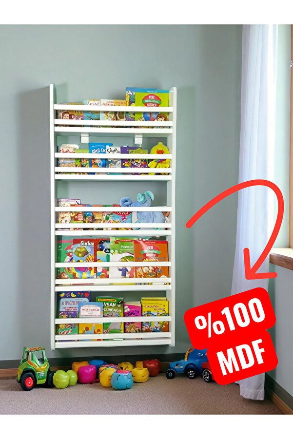 Emdief Home Safir 5 Raflı Kitaplık - Montessori Kitaplık Çocuk Odası kitaplığı Çocuk Kitaplığı