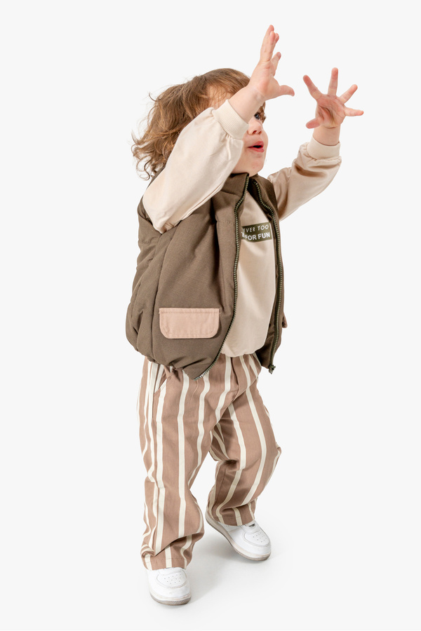 Jikko Baby Şerit Pantolonlu Yelekli 3’lü Takım 9075