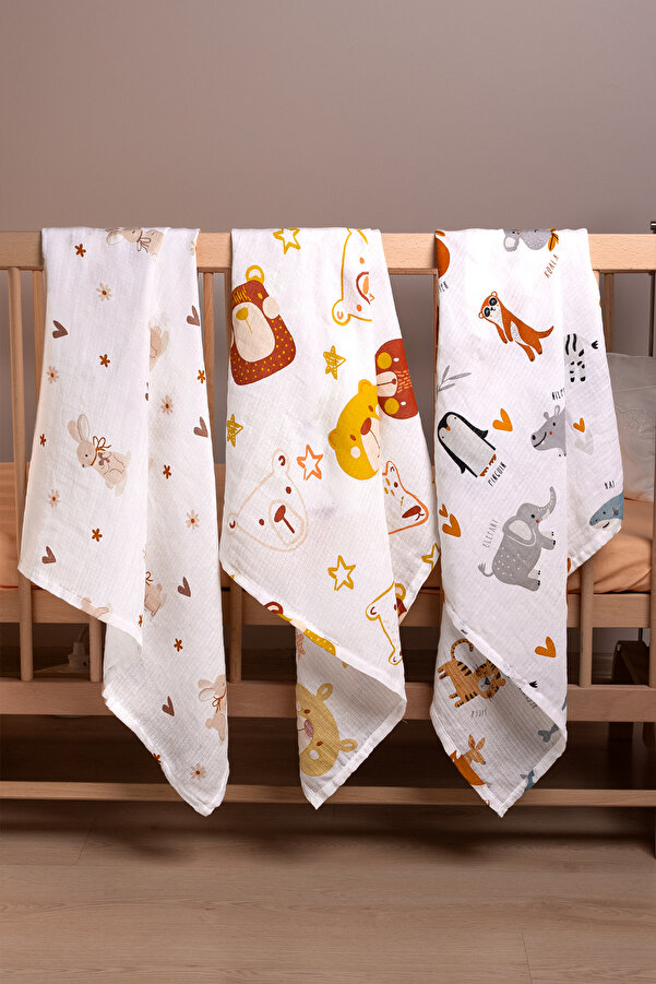 Menderes Home Bebek 3'lü Müslin Set Douce