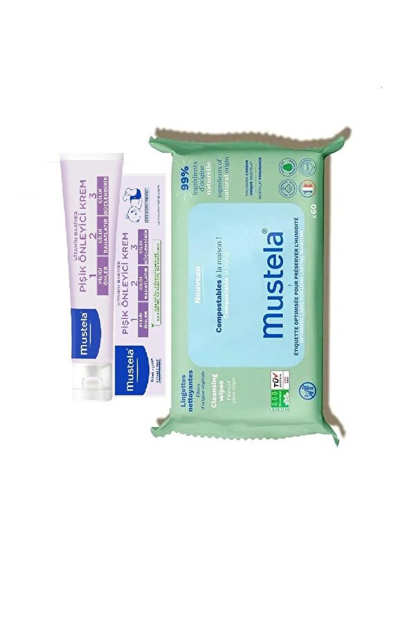 Mustela Vitamin Barrier 1.2.3 Pişik Önleyici Krem 100 Ml + Kompost Edilebilir Islak Mendil Hediyeli