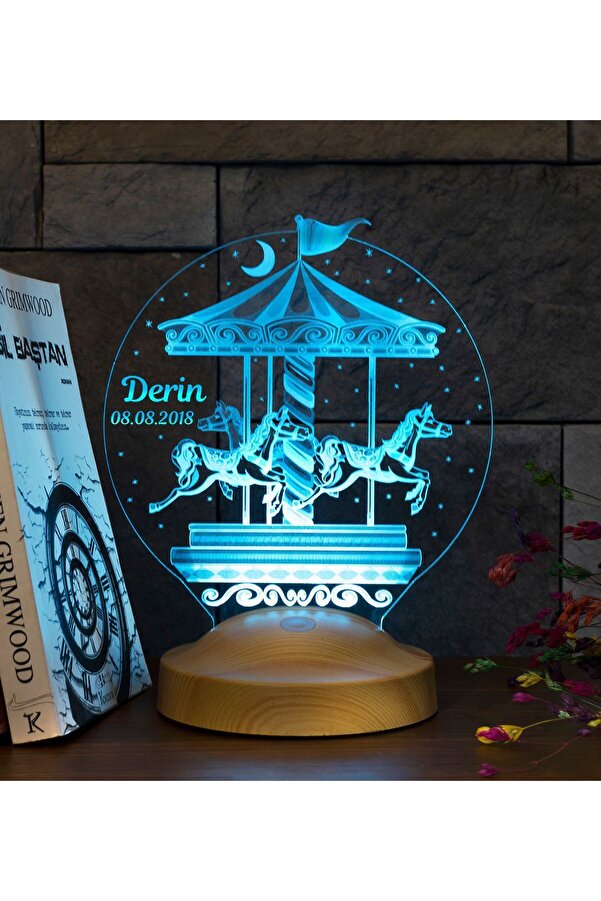 SEVGİLAMBASI Atlı Karınca, Çocuk Gecelambası, Tatlı Uykular Oğlum Hediyesi 3 Boyutlu Led Lamba