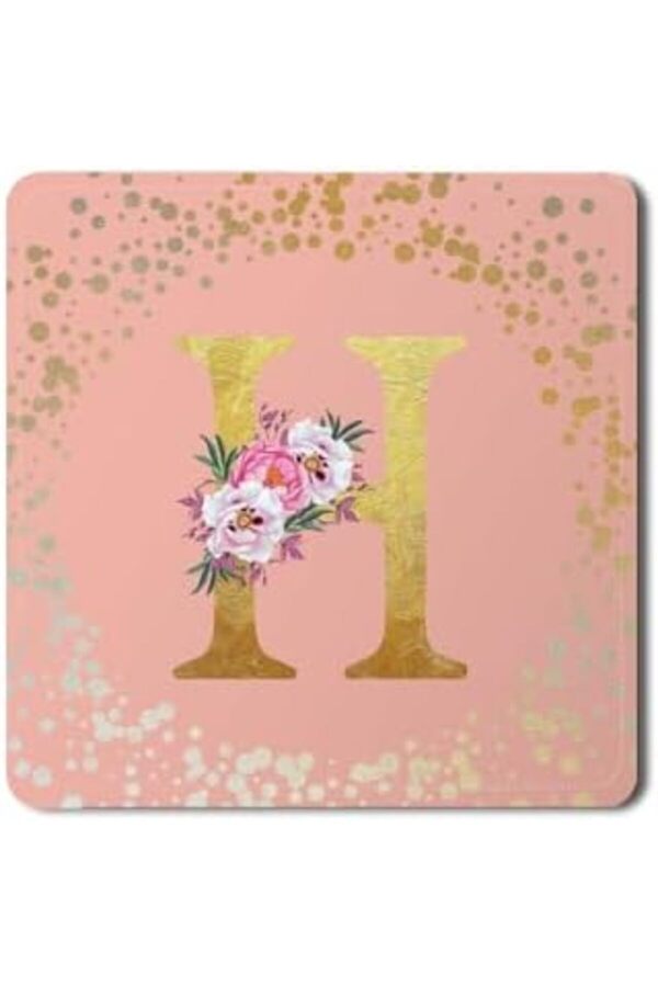 Stylizedd-Stylizeed 2 Pack Designer Leather Coasters Mat for Beverage Drinks - Custom Monogram Initial Letter 1
