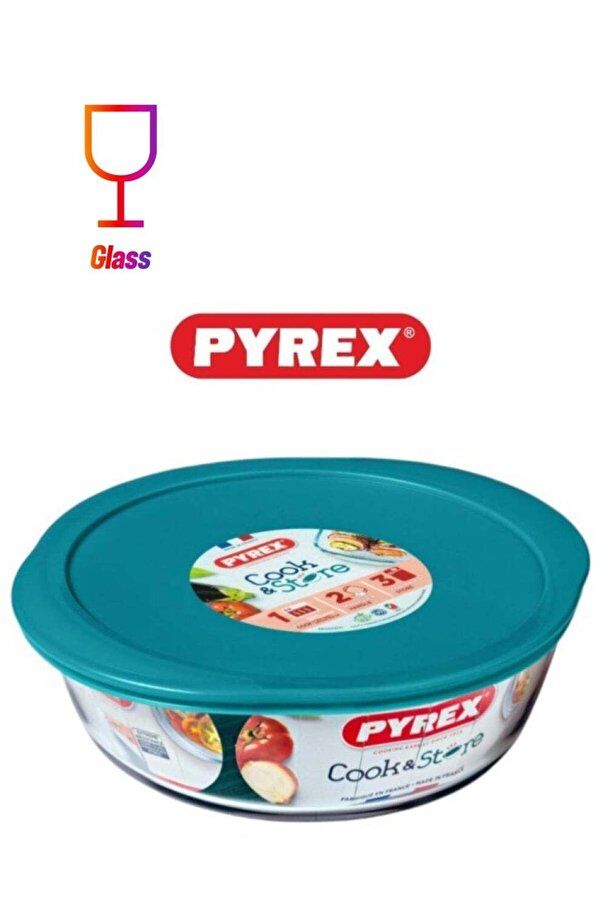 Generic-PYREX Pyrex Cook & Store Round Roaster with Lid - 1.1L Capacity for Versatile Cooking and Storing G 1