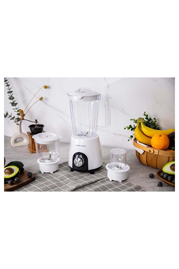 Generic-AVANOS 3 in 1 Blender Table Top 1.6 Litres Jar 2 Speed with Pulse Knob, Chopper & Grinder Jar 1